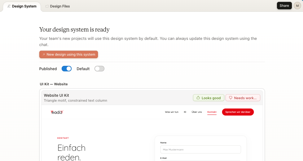 Screenshot Claude Design